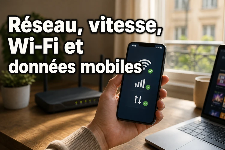Réseau, vitesse, Wi-Fi et données mobiles